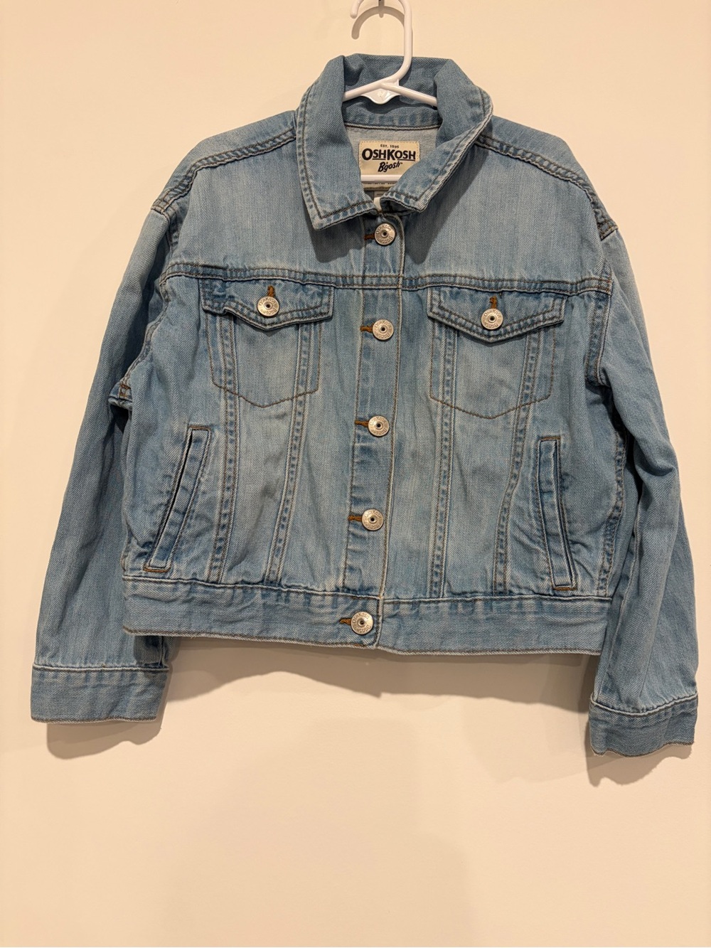 OshKosh B'gosh Size 8 Light Wash Classic Cotton Denim Jean Jacket Girls 8A
